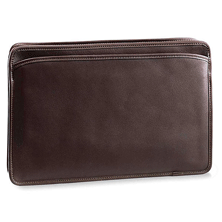 brown steerhide Jack Georges zippered underarm portfolio