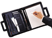 black leather multifunction writing portfolio