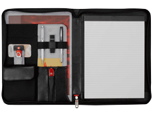 black ballistic polyester zippered padfolio